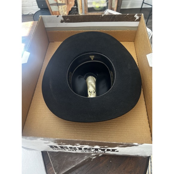 Resistol 4X Beaver Self Conforming Black Cowboy Hat‎ Size 6 7/8 Long Oval - Picture 8 of 11